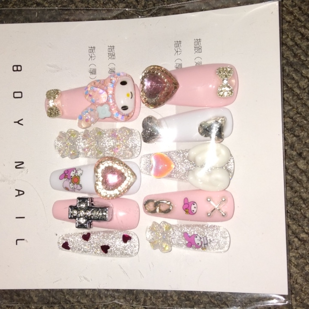 Hello kitty inspired nails